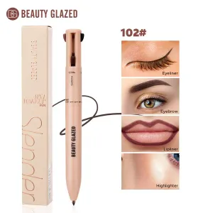 Beauty Glazed Multifunctional Eyebrow Pencil Eyeliner Lip Liner Highlighter 4 In 1 Makeup Pen - 102